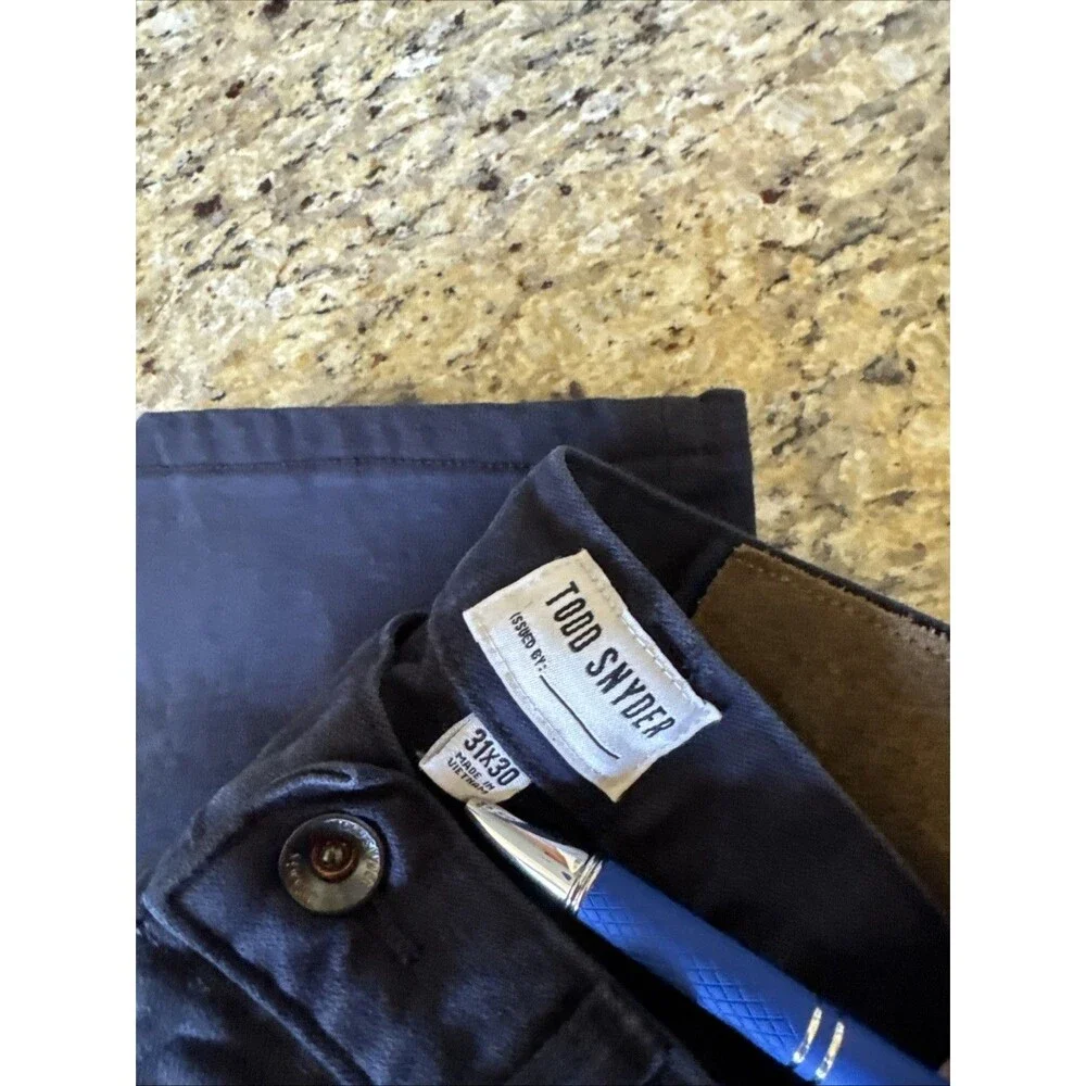 Todd Snyder Jeans 31x 26 Mens Slim Fit 5 Pocket Chino Dark Blue Denim